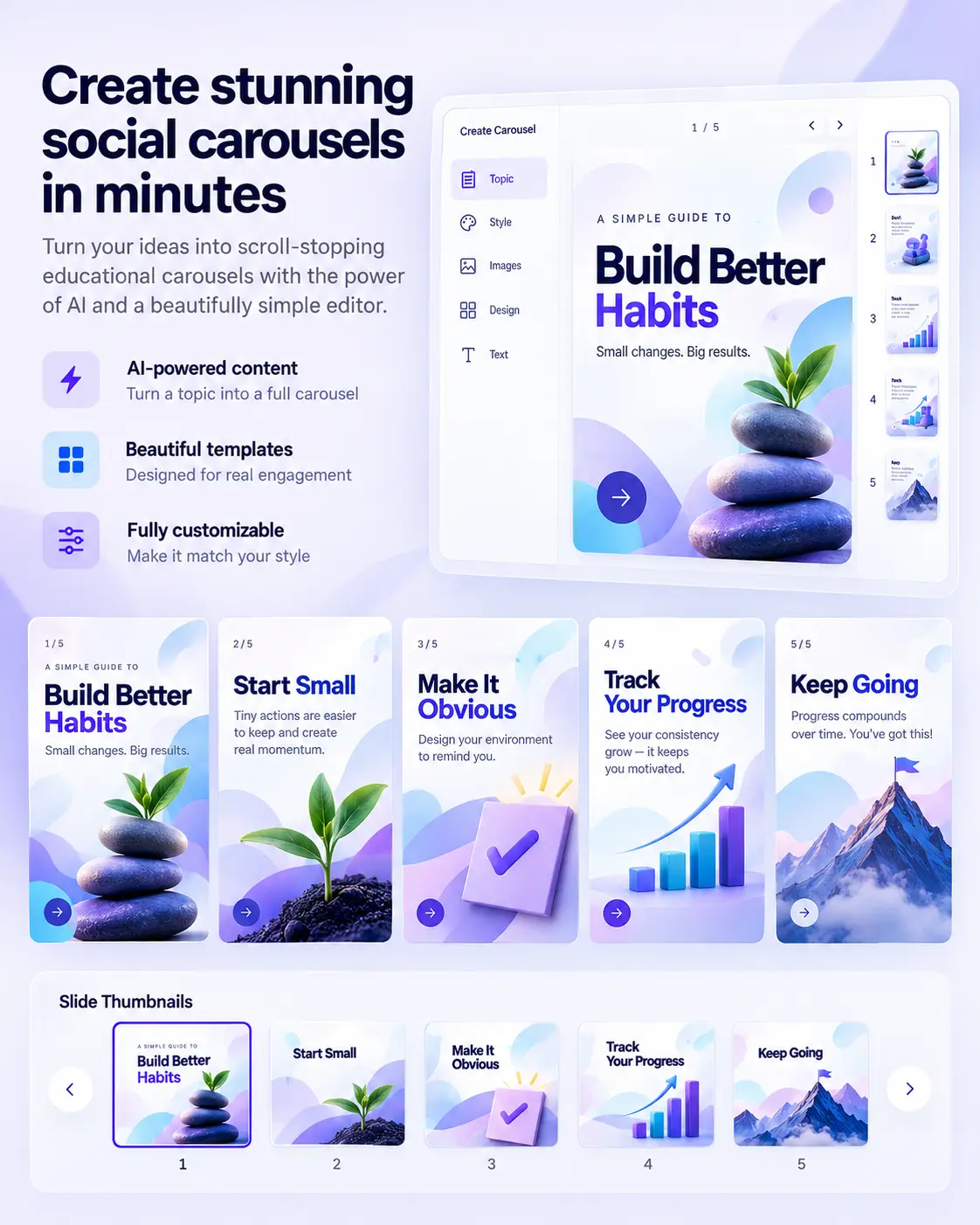 Social carousel builder