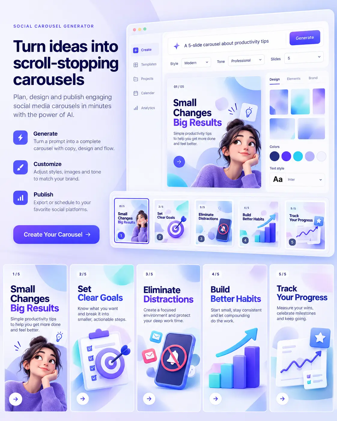 Social carousel preview